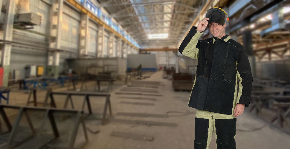 Костюм «Сварщика-М» брезент со спилком 2.3, куртка+брюки